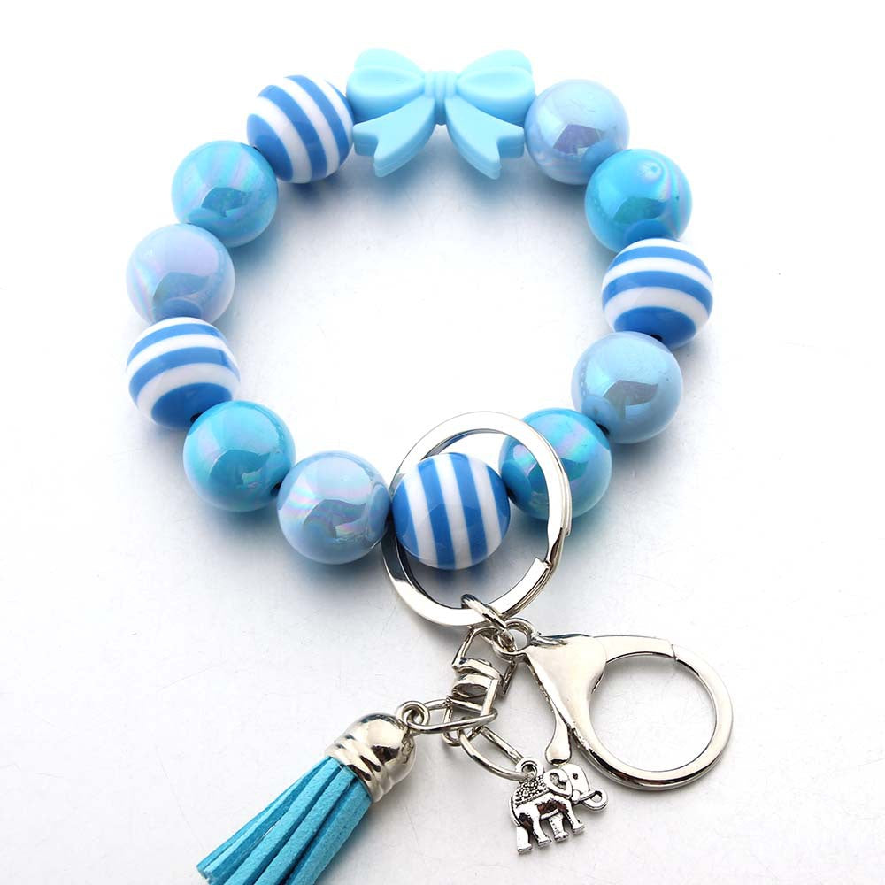Wholesale Tassel Dragonfly Bull Head Lion Love Angel Acrylic Wrist Keychain